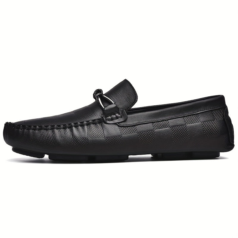 Men's Soft Sole Slip on Loafers with Metallic Decorations