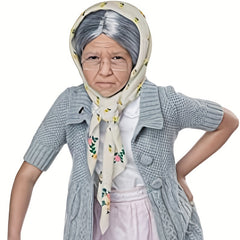 Grandma Wig Hair Cosplay Party Stage Accessory