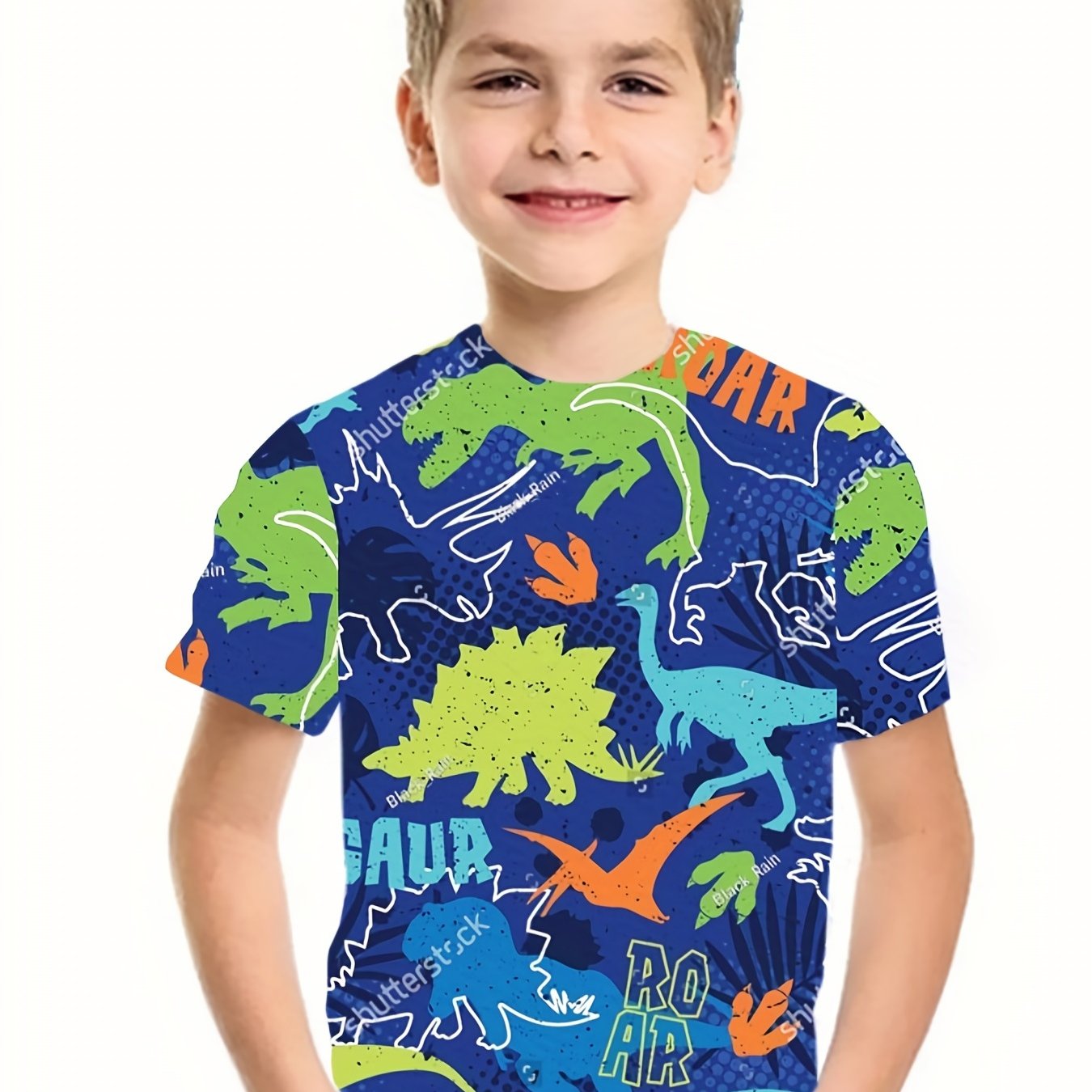 Boys' Dinosaur Graphic T Shirt Active Stretch Tee