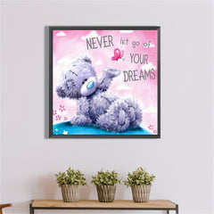 Round Full Diamond Bear Pattern 5D Diamond Painting Kit for Adults and Children