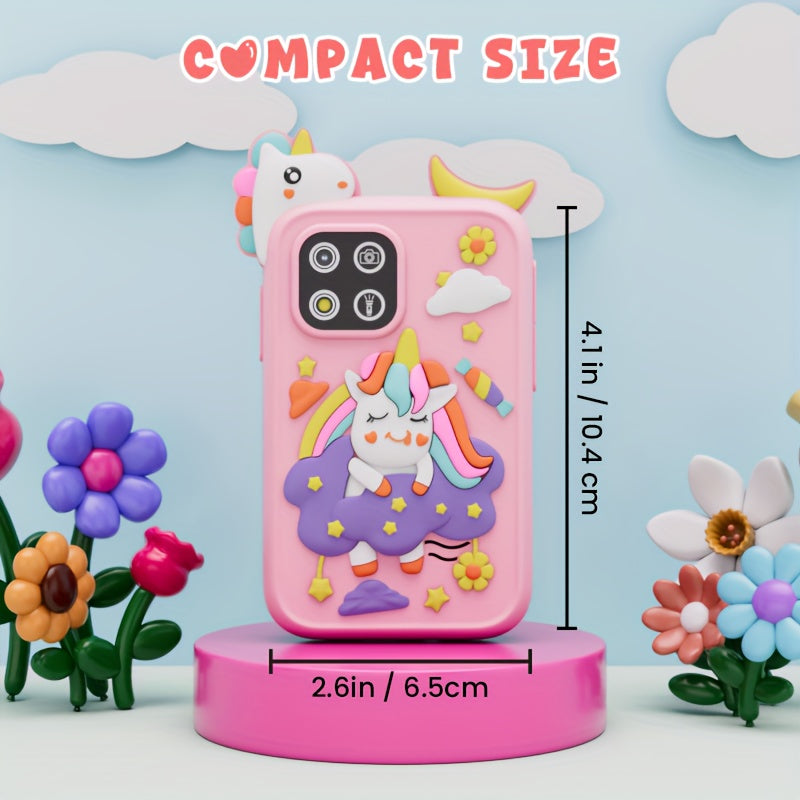 Kids Smart Phone Toy HD Touchscreen Dual Cameras Learning Music Game