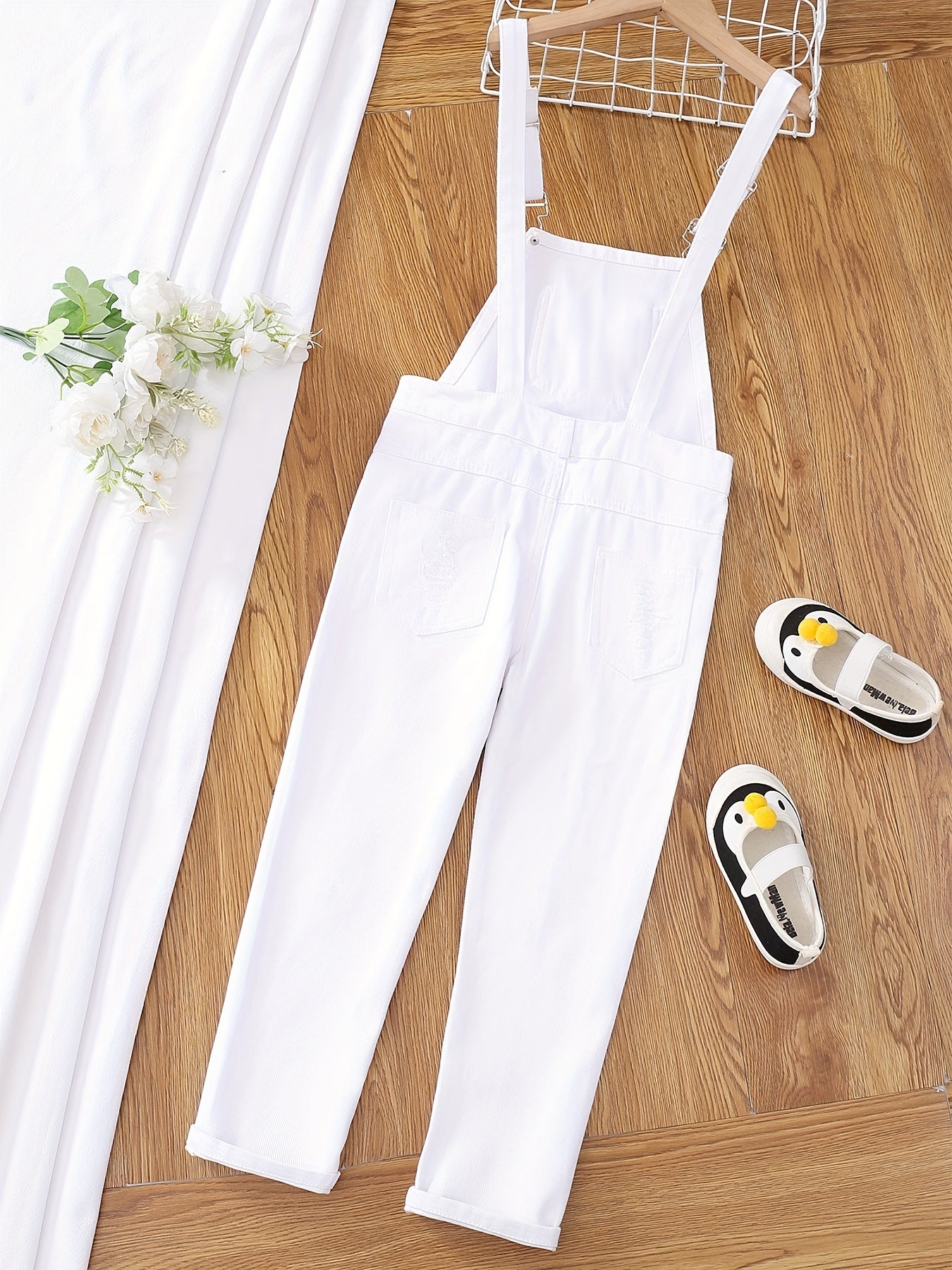 Girls Cotton Casual Overall Long Jumpsuit