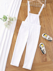 Girls Cotton Casual Overall Long Jumpsuit