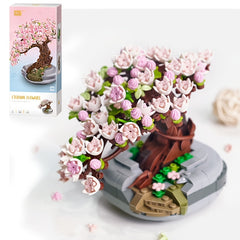 Succulent Sakura Potted Plant Building Blocks Set DIY Bonsai Bricks