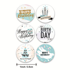 500pcs Happy Birthday Decoration Sticker 1.0inch Envelope Birthday Gift Label