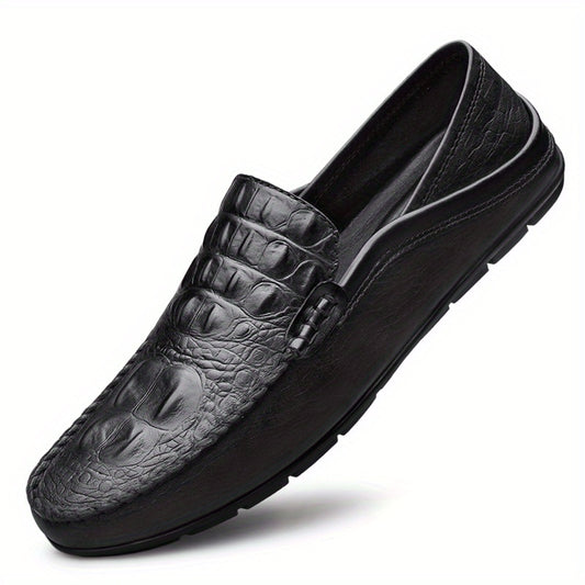 Men's Crocodile Pattern Loafer Shoes Non Slip Casual Comfort