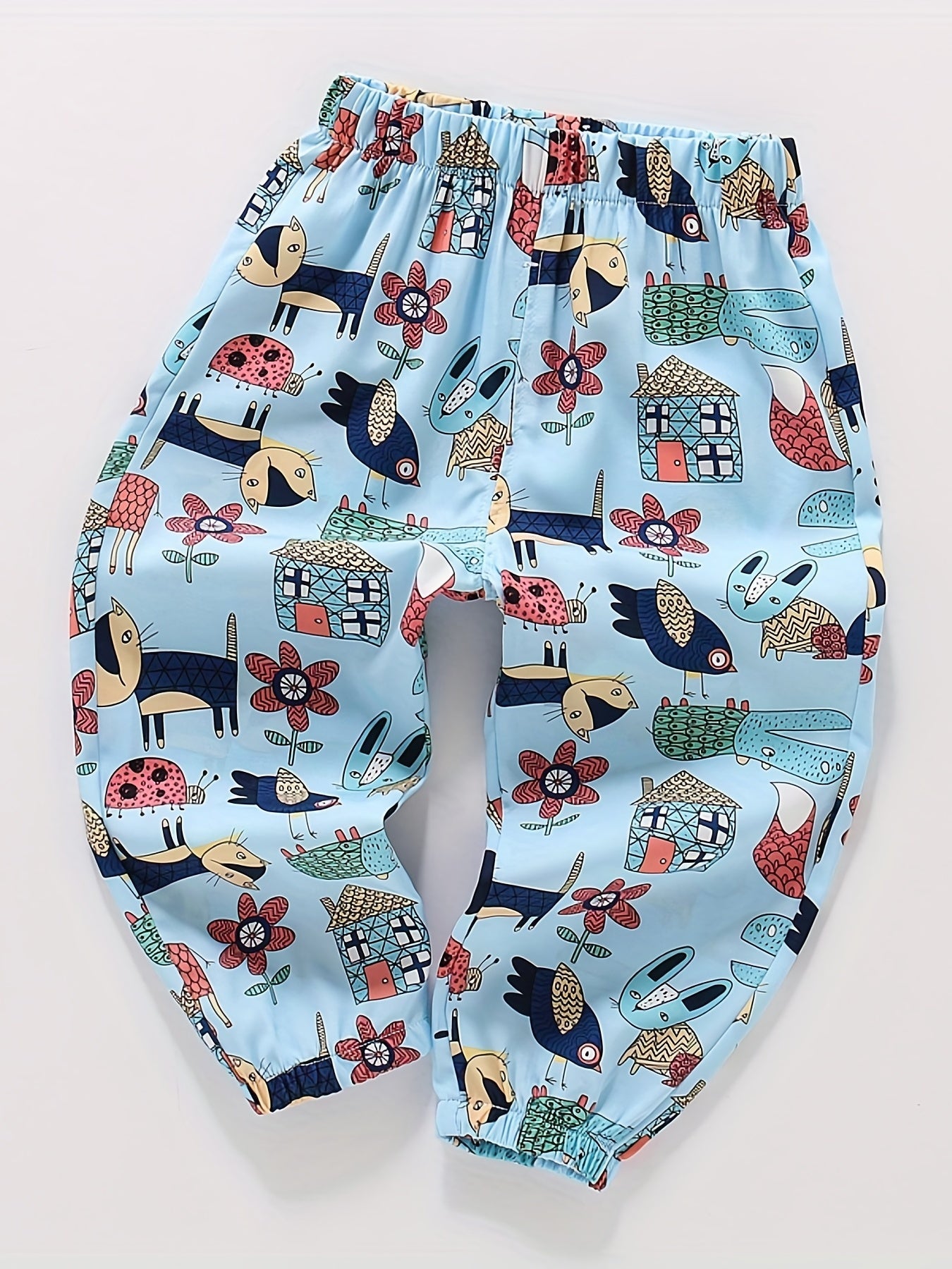 Toddler Girls Heart Graphic Trousers Elastic Waist Casual Jogger Pants