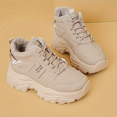 Plush Inner Chunky Sneakers Non slip Height Increased Casual Walking Shoes
