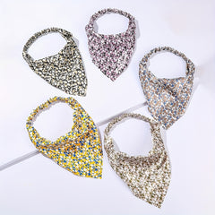5pcs Flower Print Bandanas Elastic Triangle Scarf Headband Boho Kerchief