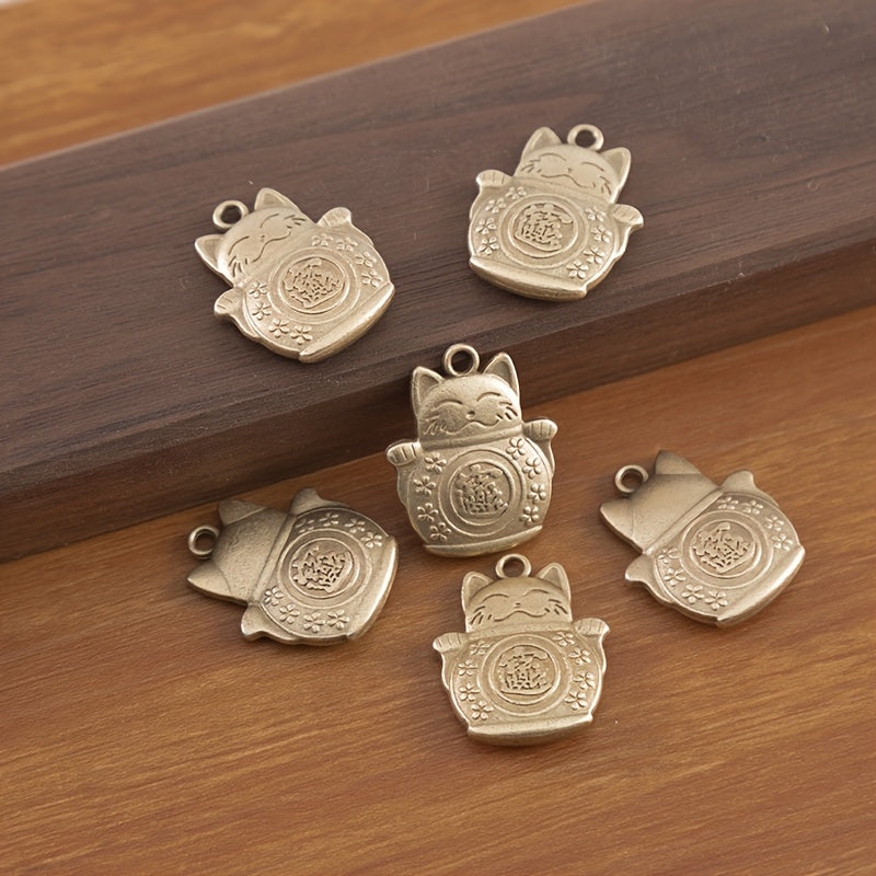 Retro Lucky Cat Animal Keychain Bag Purse Charm Pendant
