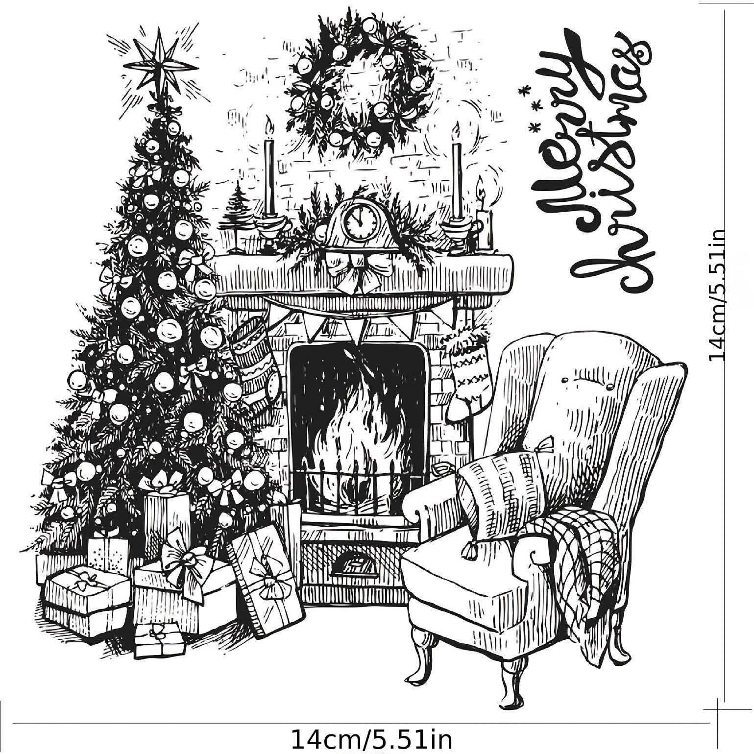 Xmas Tree Clear Stickers for Card Making & Photo Album Decorations