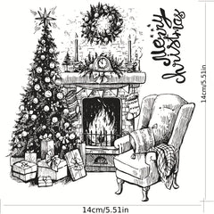 Xmas Tree Clear Stickers for Card Making & Photo Album Decorations