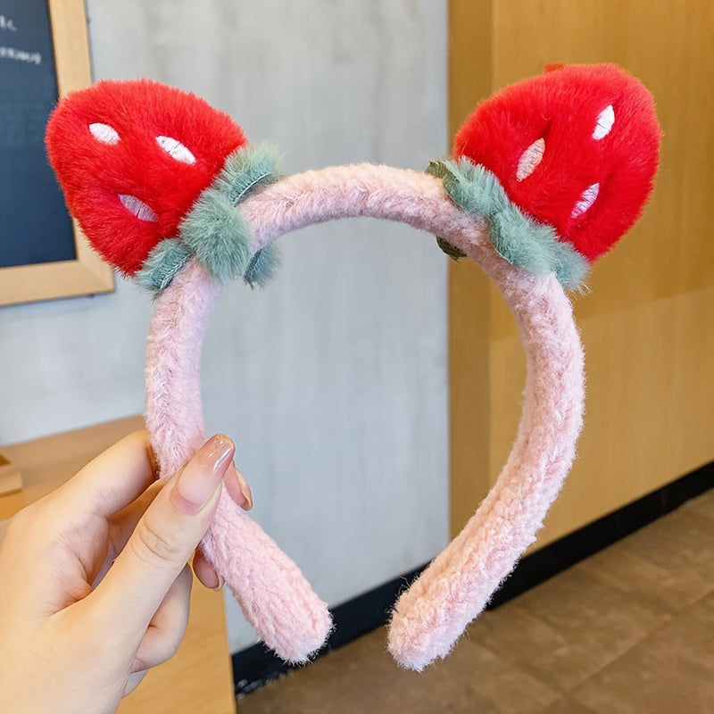 Strawberry Face Wash Hair Band Plush Head Band