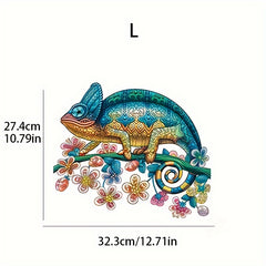 3D Chameleon Wooden Puzzle Model Assembly 4mm Thickness