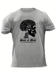 Men's State Of Mind Print T shirt Casual Comfy Tee for Summer