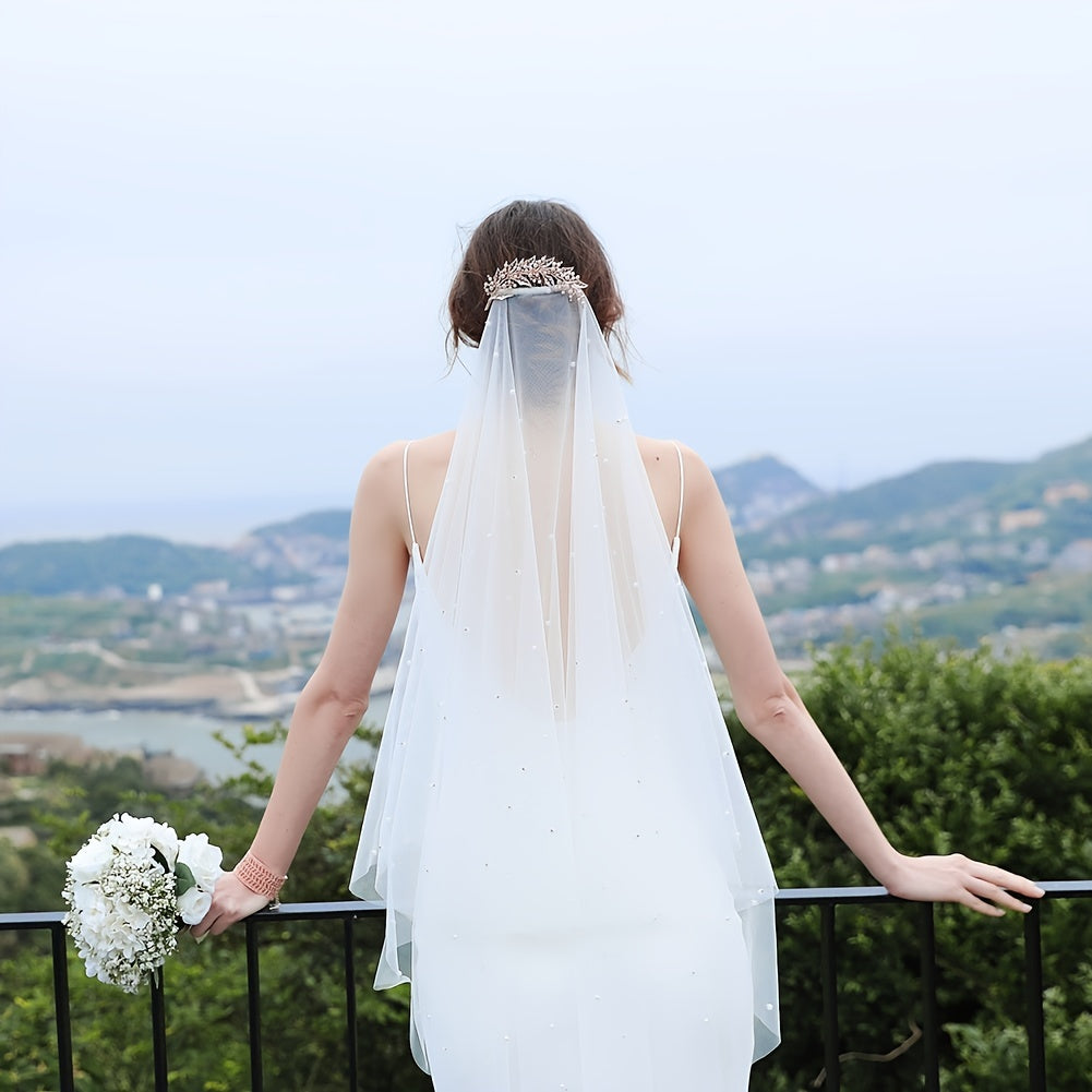 Bride Faux Pearl Crystal Hair Comb Wedding Hair Accessory