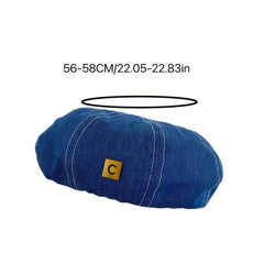 Denim Beret C Label Decor Classic Beret Cap