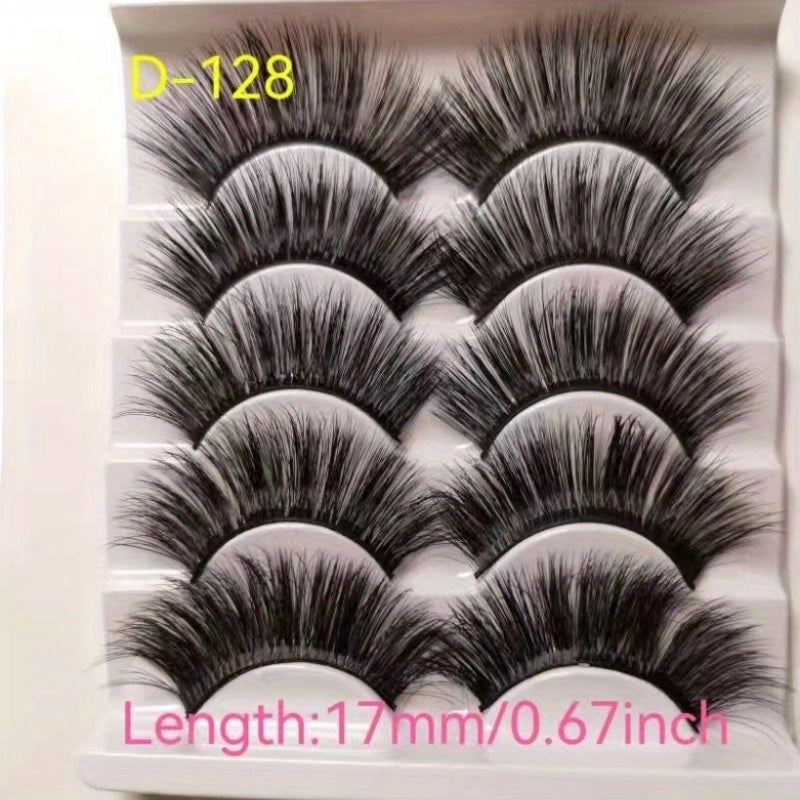 5 Pairs 3D Thick Curling False Eyelashes Natural Simulated Multilayer Eyelashes