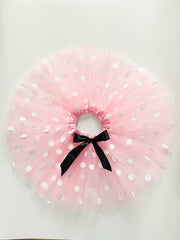 2 Pcs Girls Polka Dot Short Skirt with Headband Kids Princess Costume