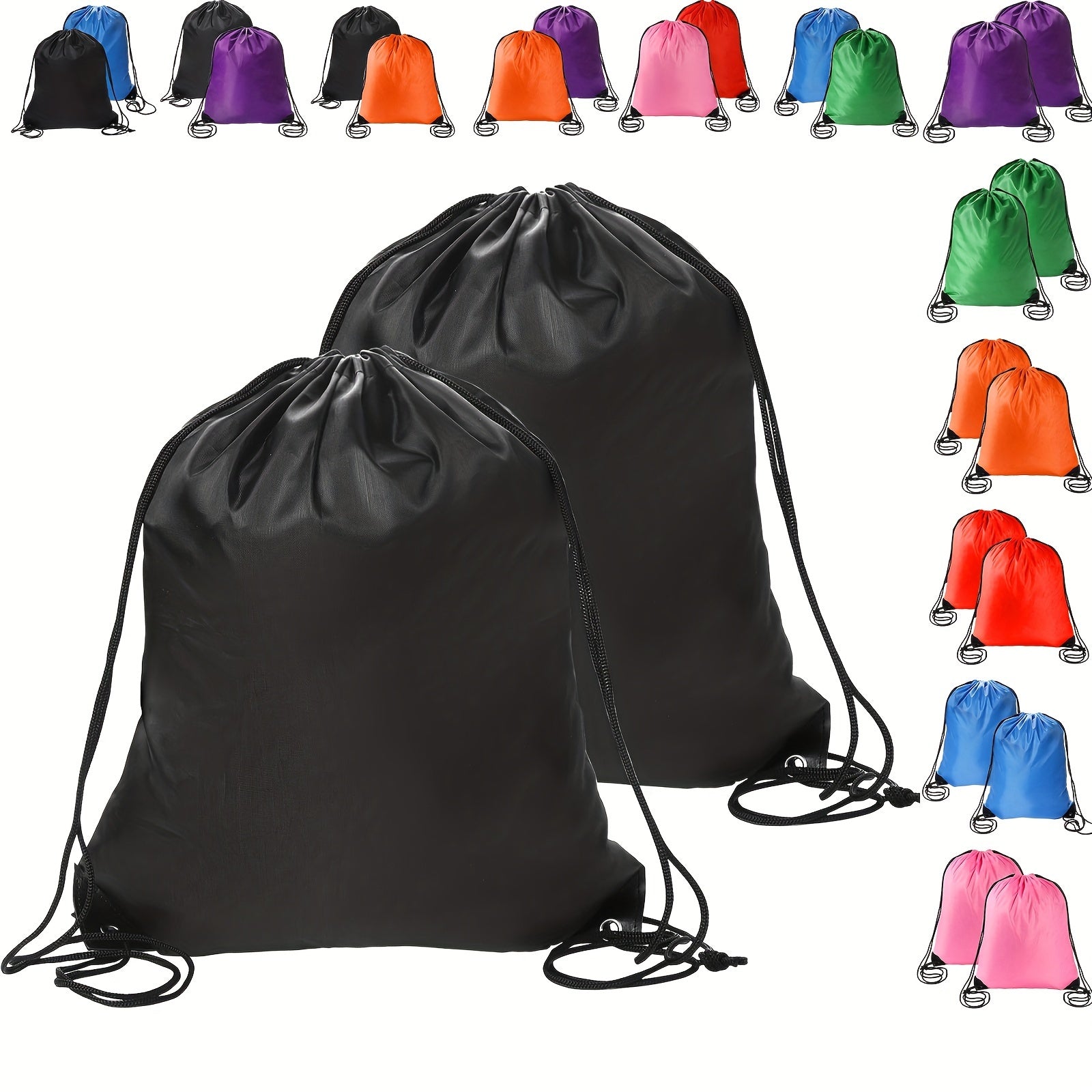 2PCS PE Drawstring Gym Bag For Sports Gym Travel Swimming Beach