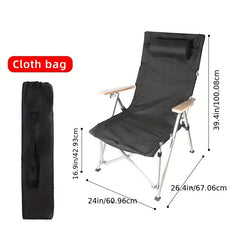 Adjustable Back Lifting Chair with Storage Bag for Fishing, Hiking, Picnics