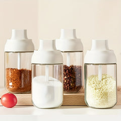 Clean & Hygienic Seasoning Bottle with Spoon Lid Salt Jar Set