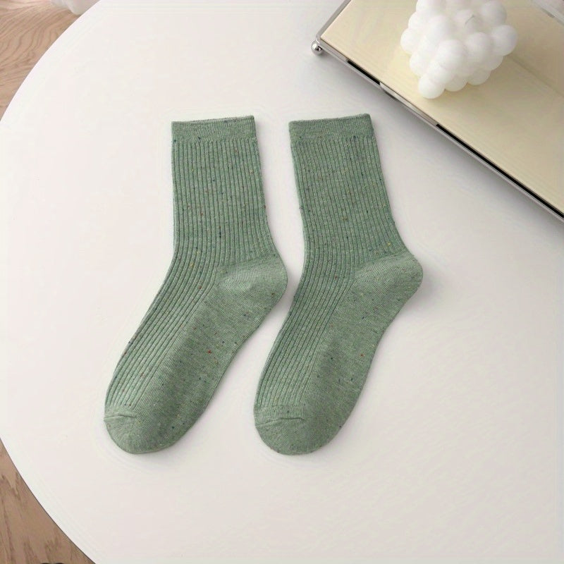 Polka Dot Print Crew Socks Women's Stockings
