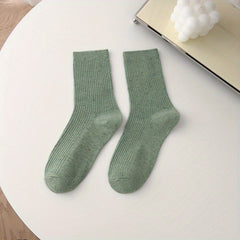 Polka Dot Print Crew Socks Women's Stockings