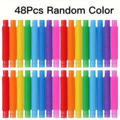 24pcs Colorful Telescopic Tube Party Toys Finger Motor Training Creative