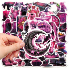 50pcs Purple Magic Waterproof Vinyl Stickers for Laptops and Bottles