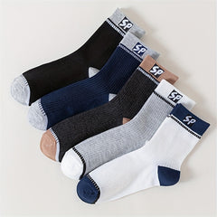 5 Pairs Letter Print Socks Comfy Mid Tube Women's Stockings