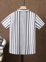 Boys Striped Casual Short Sleeve Shirt