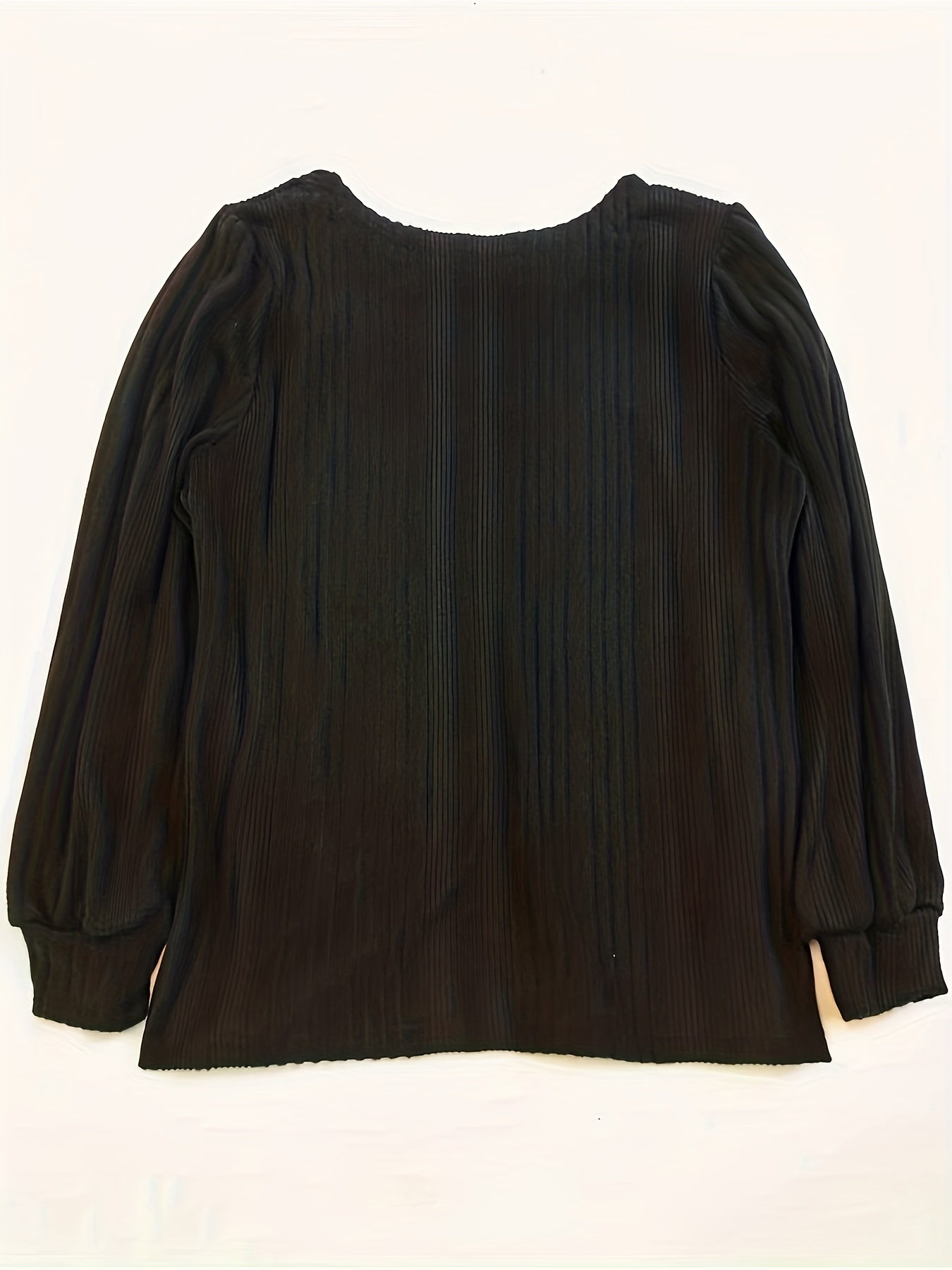 Solid Ribbed Long Sleeve Square Neck Knit Top