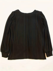 Solid Ribbed Long Sleeve Square Neck Knit Top