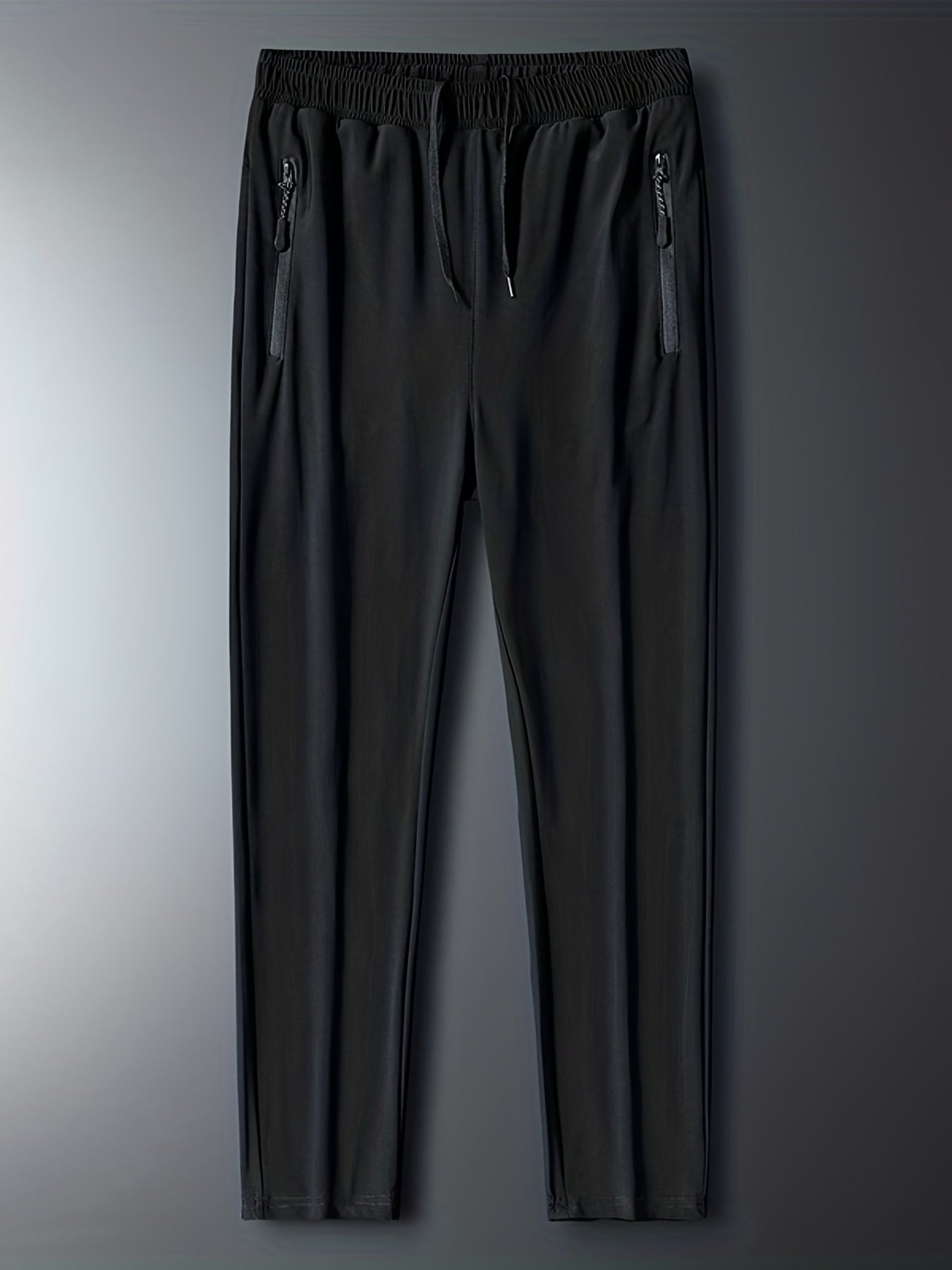 Men's Solid Stretch Sports Drawstring Sweat Pants