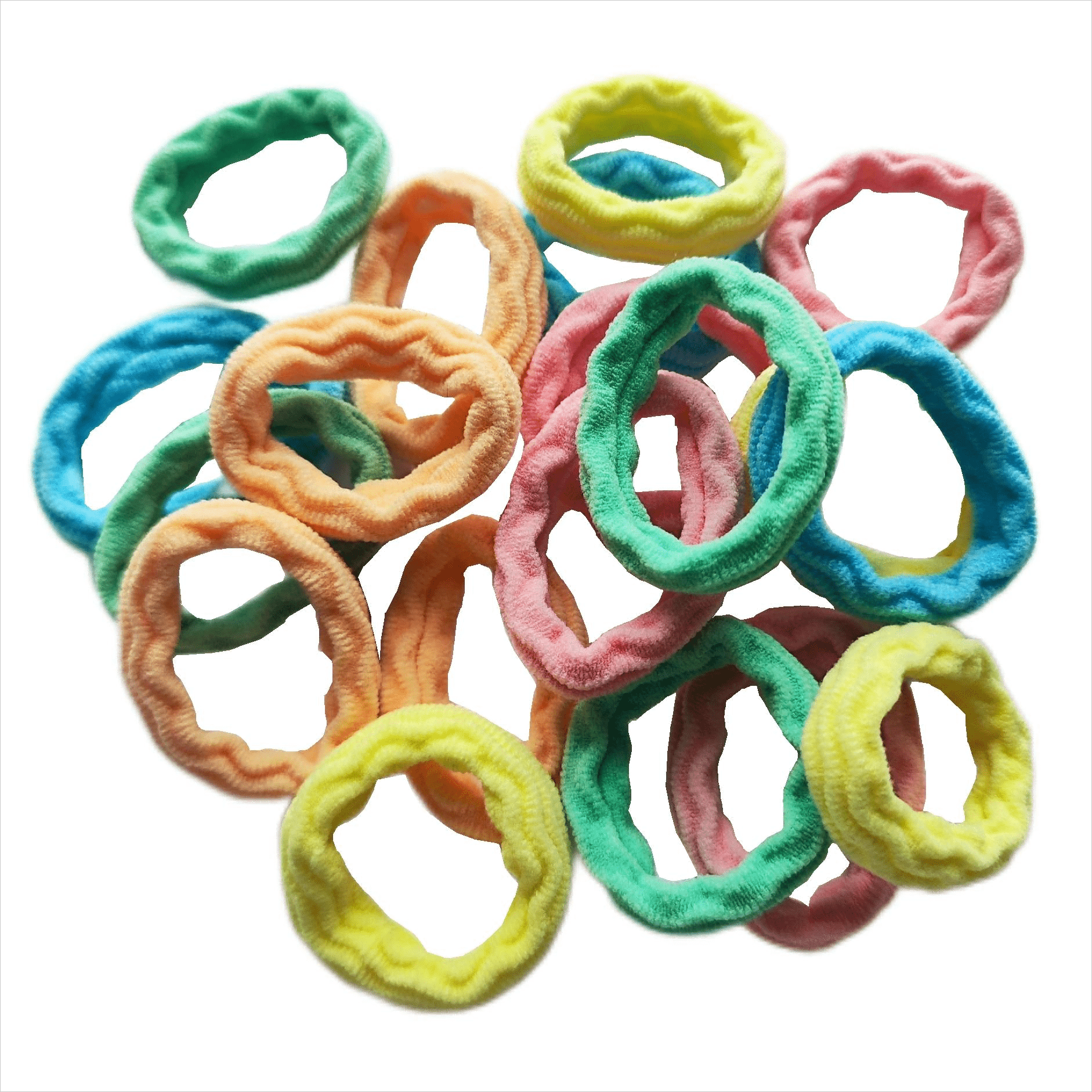 20pcs Colorful Wave Pattern Hair Ties for Girls and Women