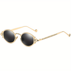 Vintage Metal Steam Punk Sunglasses Unisex Round Frame Polarized Sunglasses