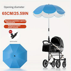 Baby Stroller Umbrella Sunshade Silver Plastic Umbrella