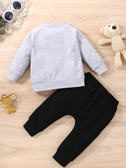 Bear Pattern Baby Boy's 2pcs Sweatshirt & Sweatpants Set - Toddler Kids Clothes