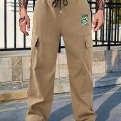 Cargo Pants Men's Drawstring Loose Straight Leg