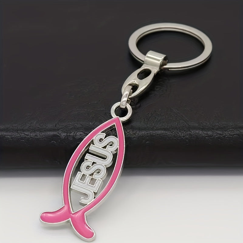 Fish Shape Charm Keychain Stainless Steel Key Ring