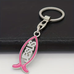 Fish Shape Charm Keychain Stainless Steel Key Ring