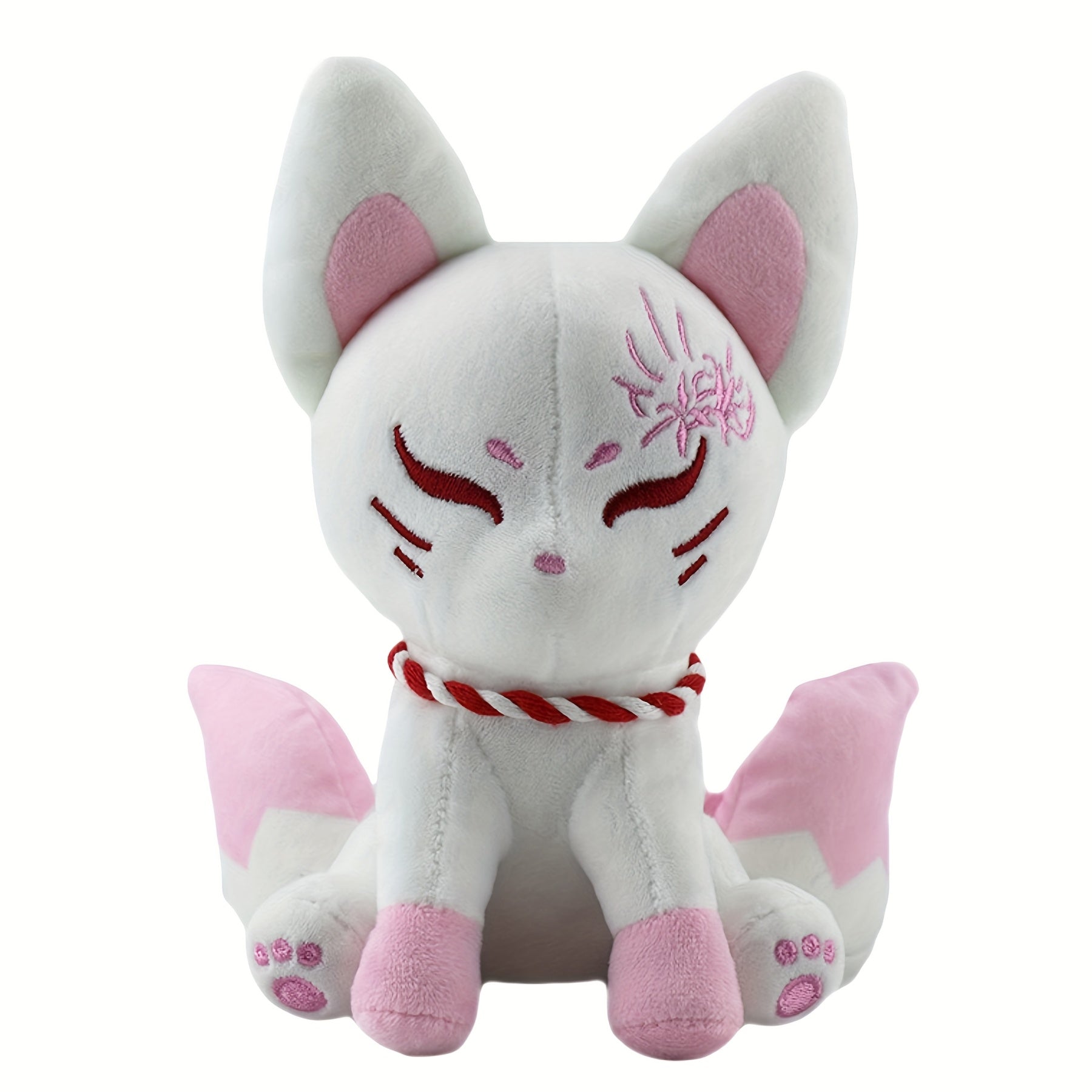 Nine Tailed Fox Plush Toy Soft Stuffed Animal Red Striped Tails Halloween Gift