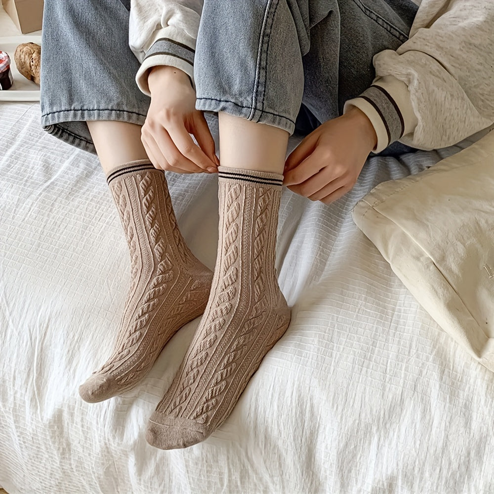 Striped Twist Textured Socks Women's Stockings