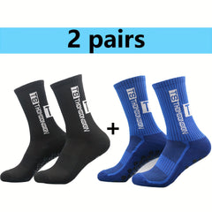 2pairs Non slip Sports Socks For Men And Women Football Running Mid calf Socks