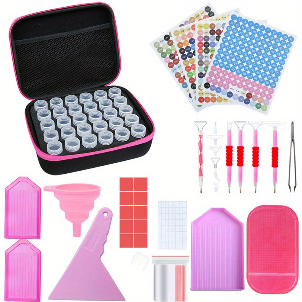 30 Grid Bottle Diamond Painting Storage Box Purple Tools 5D DIY Cross Stitch Emb