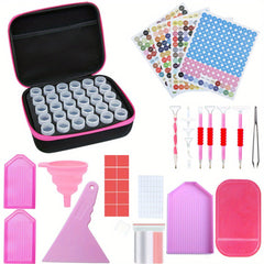30 Grid Bottle Diamond Painting Storage Box Purple Tools 5D DIY Cross Stitch Emb
