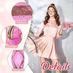 Preppy Makeup Bag Organizer With Embroidery Letter Patch