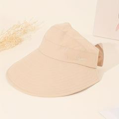 Beige Reversible Visor Hat UV Protection Sunscreen Travel Beach Hat
