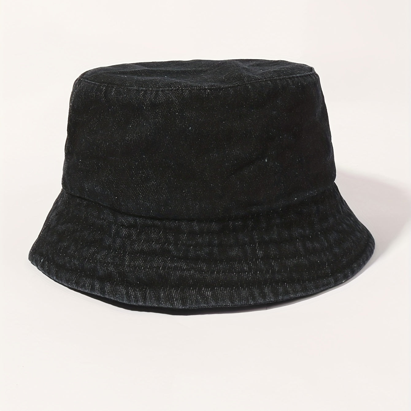 Denim Washed Bucket Hat Lightweight Solid Basin Hat Casual Sunshade